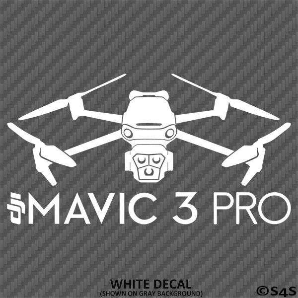 DJI Mavic 3 Pro Silhouette Drone Quadcopter UAS UAV Vinyl Decal - Choose Color/Size