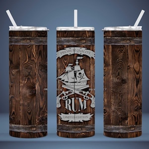 Premium Pirate Rum Barrel - 20oz. Straight Tumbler Digital PNG File Instant Download 300dpi Sublimation Design