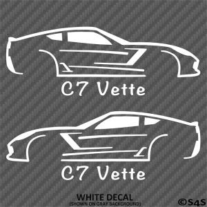 C7 Chevy Corvette Inspired Racing Chevrolet Vinyl Decal Sticker PAIR - Choose Color/Size