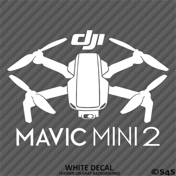 DJI Mavic Mini 2 Silhouette Drone Quadcopter UAS UAV Vinyl Decal - Choose Color