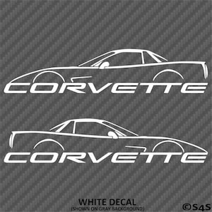 C5 Chevy Corvette Inspired Racing Chevrolet Vinyl Decal Sticker PAIR - Choose Color/Size