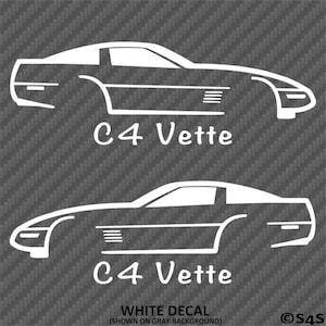 C4 Chevy Corvette Inspired Racing Chevrolet Vinyl Decal Sticker PAIR - Choose Color/Size