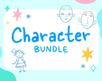 Kids Character Drawing Activity Pages: Face Bundle (Digital Download)