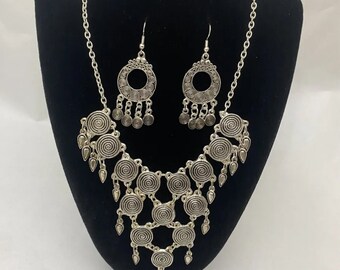 Collier Berbère Demi-lune En Argent Ciselé - Motifs Ethniques Sud Maroc, Occasion