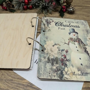 Wood Christmas Card Book, Card of Christmas Past, Keepsake Card Holder, Personalized Christmas Card Book, Christmas Card Keeper/Holder