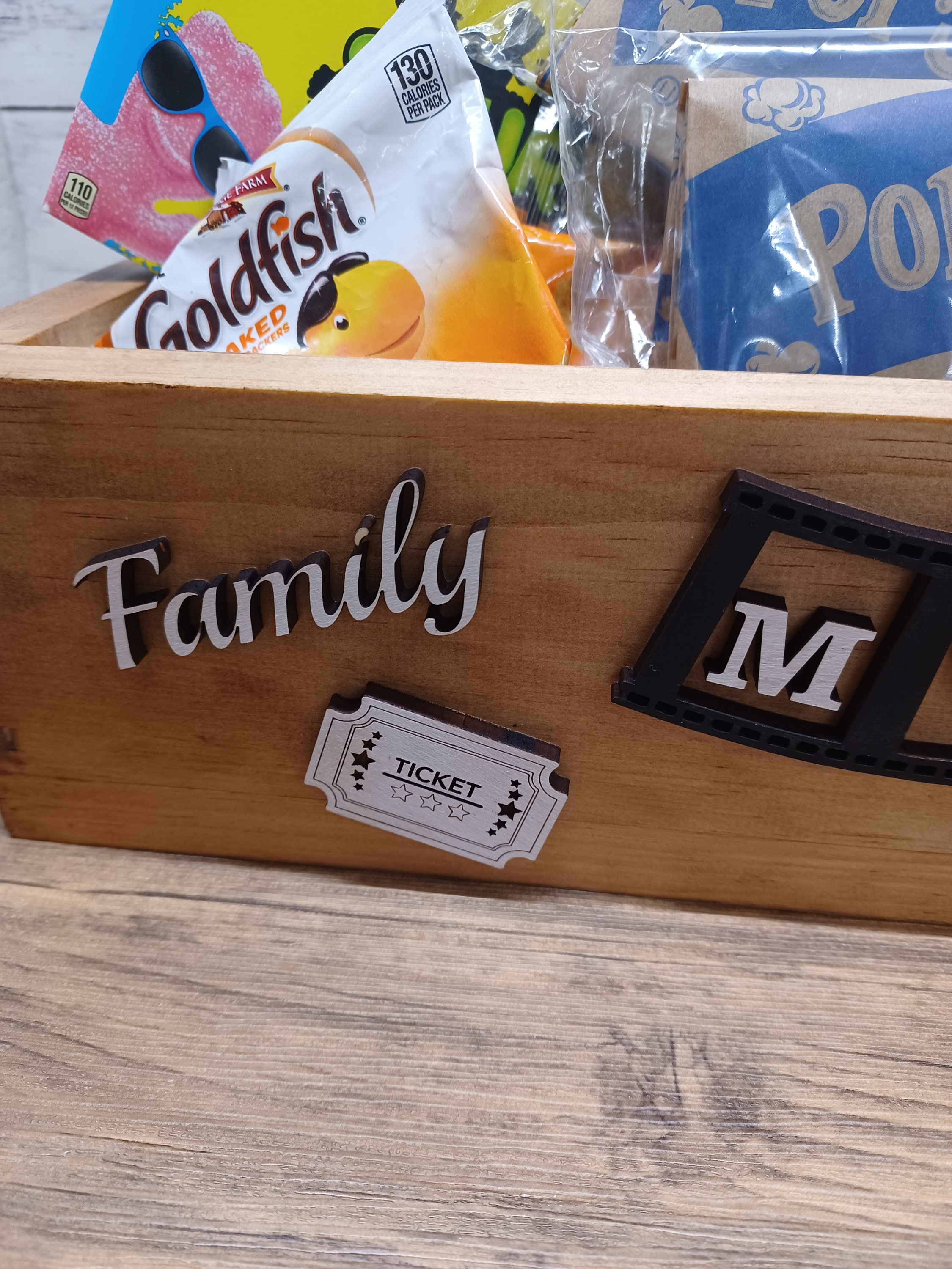 Handmade Wood Movie Night Box: Family Gift Tray - Etsy