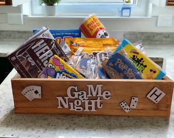 Handmade Golden Oak Game Night Box: Family Gift