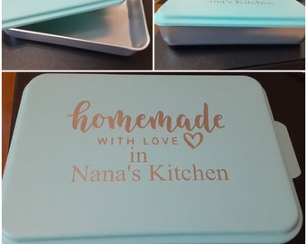 Custom Laser Engraved Cake Pan, Personalized Cake Pans, Customized Metal Cake Pan, Baker Gift, Baking Pan with Personalized Lid,
