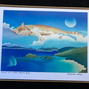 Kat slaapt in wolken Wenskaartenset