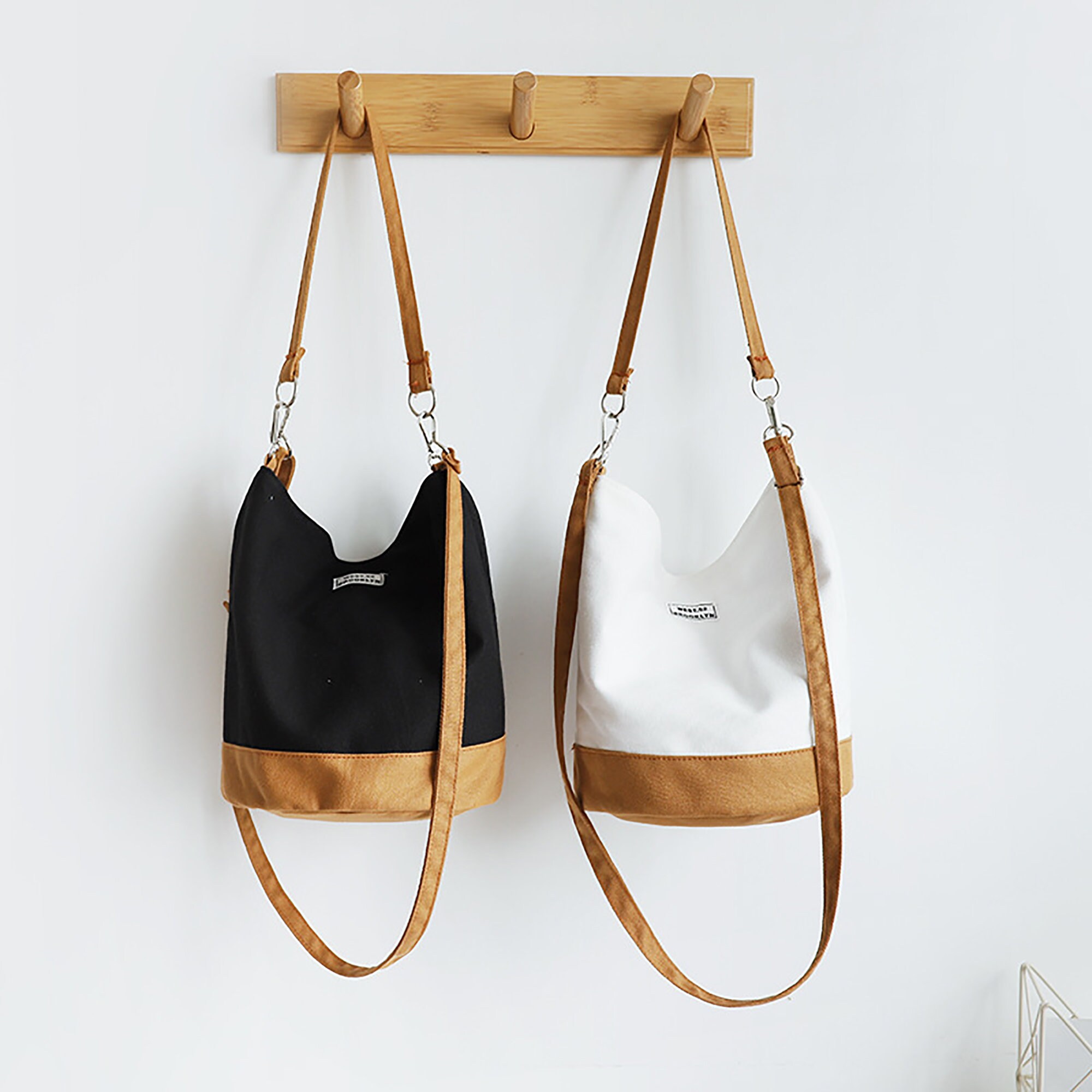 Canvas Totes Bag Women's Shoulder Bucket Bag Simple Etsy