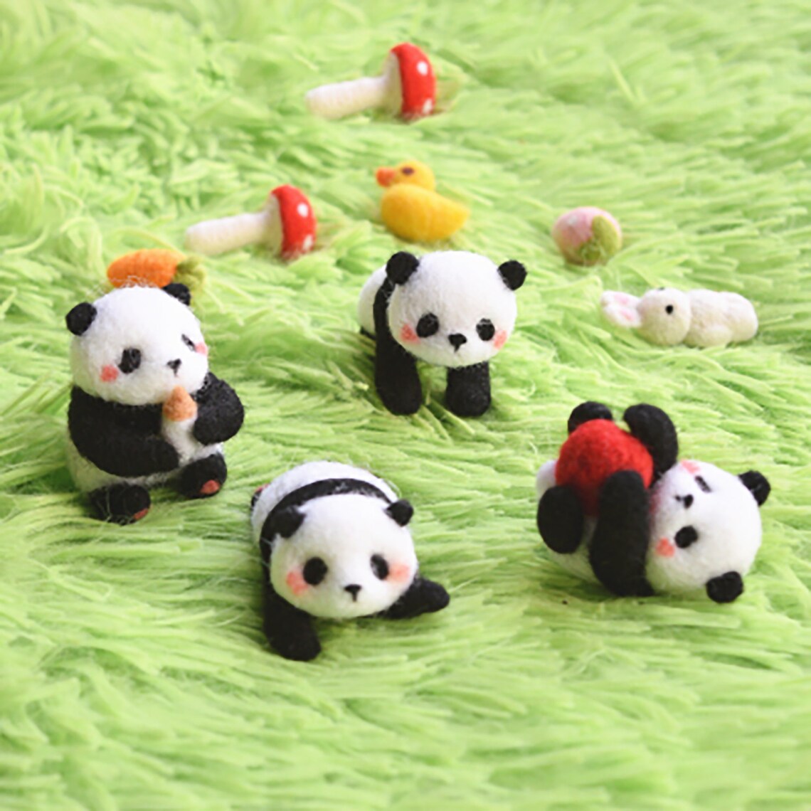 Needle Felted Panda KitBlack and White CharmFelting DIY Etsy