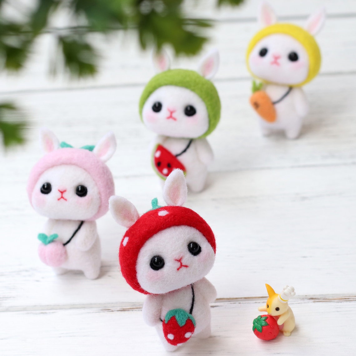 Kawaii Rabbit Needle Felting Kit Mini Rabbit Doll Kit With Etsy