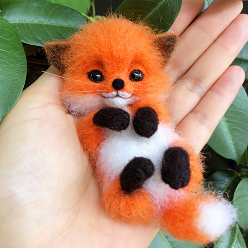 Needle Felting Cute Fox KitFelting Wool KitFelting DIY Craft Etsy