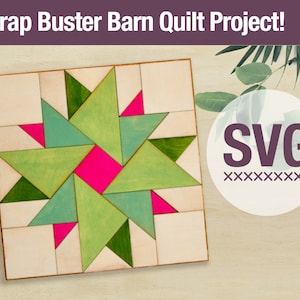 Archivos cortados con láser para decoración de granja en formato SVG de colcha de granero Double Aster