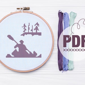 Kayak Cross Stitch Pattern