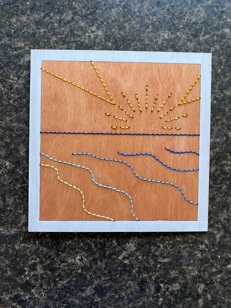 Beach Landscape Embroidery File - Laser Cut DIY Craft Project - Etsy