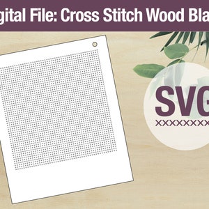 Cross Stitch Blank File, Cross Stitch Polaroid Style Frame SVG laser cut file, embroidery blanks, Laser cut Glowforge CNC svg