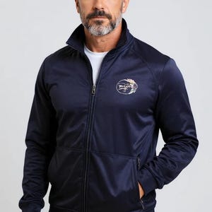 Chaqueta de tricot bordada personalizada: logotipo empresarial unisex