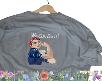 Rosie the Riveter embroidered Tee!