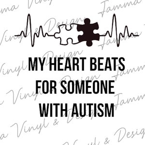 Heartbeat Autism|SVG File|Cutting File|Dxf|Png|Jpeg|Instant Download