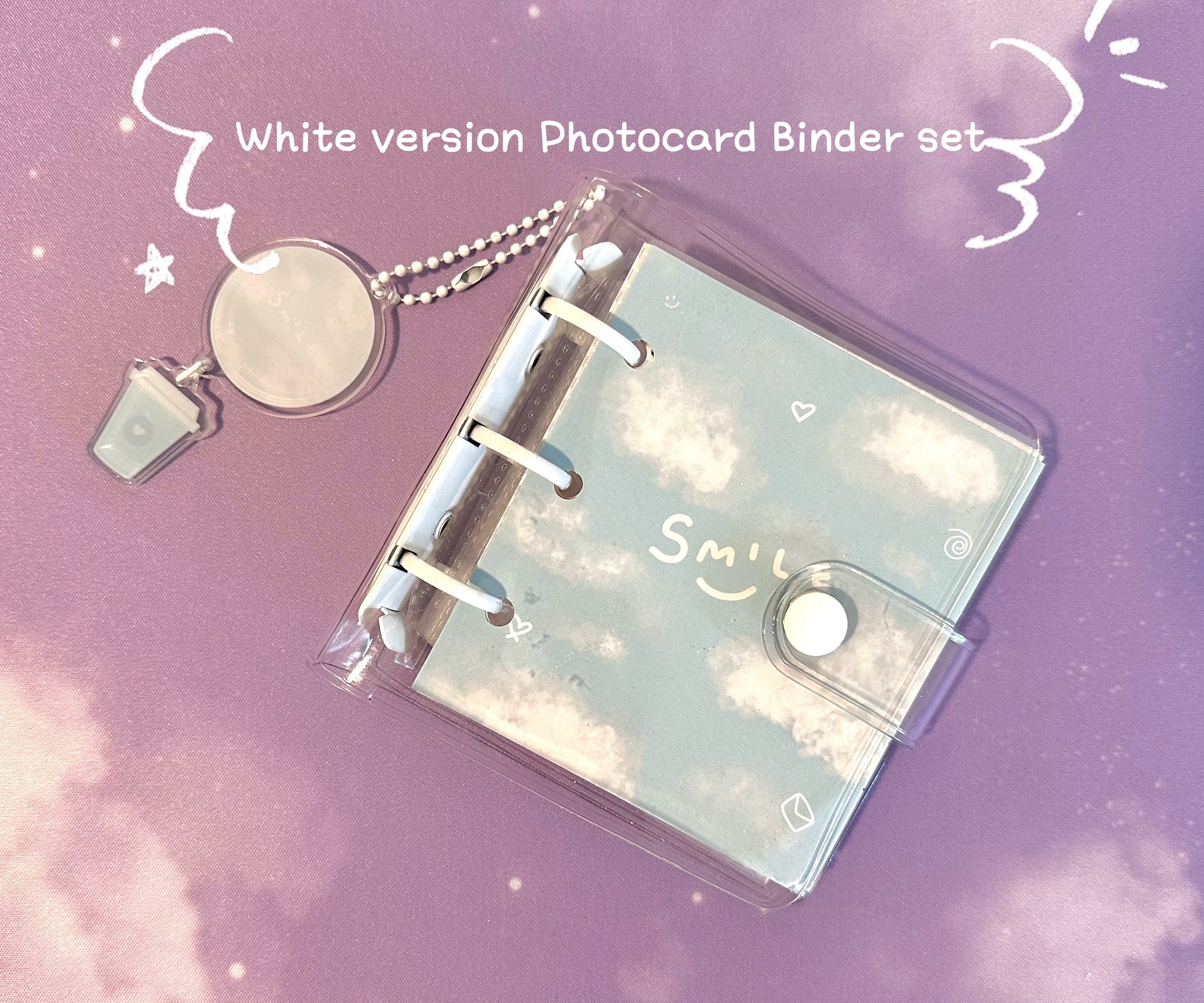 WHITE SET 3-ring Mini Binder Kpop Photocard Binder + Refill