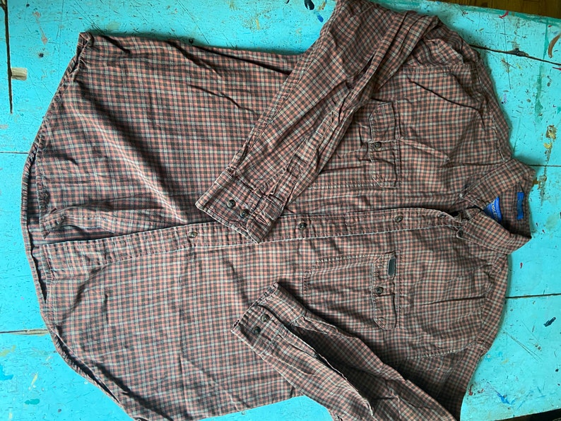Size medium but trim s see pics for condition and measurement PREP /& PLAID Classic Pendleton prep red plaid subtle neutral blend