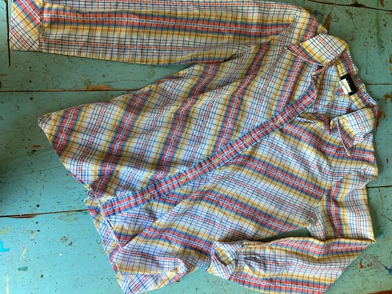 Size medium but trim s see pics for condition and measurement PREP /& PLAID Classic Pendleton prep red plaid subtle neutral blend