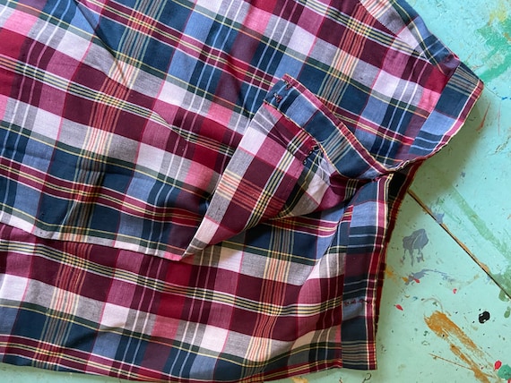 Size medium but trim s see pics for condition and measurement PREP /& PLAID Classic Pendleton prep red plaid subtle neutral blend