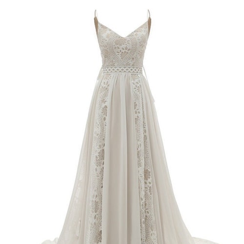 Lace Boho Wedding Dress _ AVA - Etsy