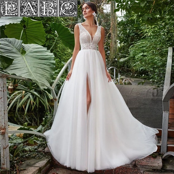 wedding dress tank style