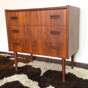 Petite Danish rosewood three drawer dresser chest