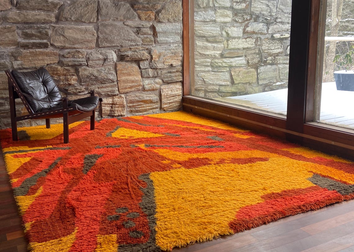 XL Large Room Size Danish Ege Rya Rug - Etsy