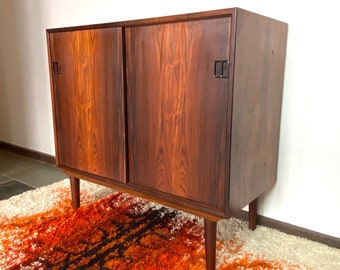 Stunning Danish rosewood compact credenza cabinet