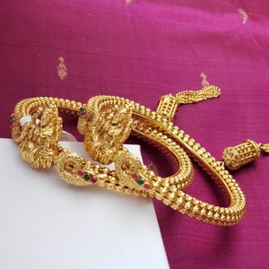 Lakshmi 2 Bangles |Indian Temple Jewelry | South Indian Wedding Jewelry | Indian Jewelry | Dance | Bangle Bracelet | Ruby