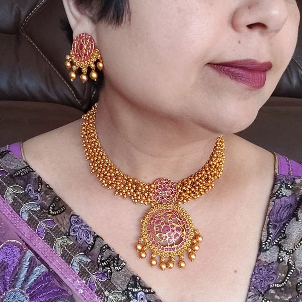 AWG 19 | Guttapusalu Necklace |South Indian Jewelry |Kerala Jewelry |Ethnic Jewelry | Indian Wedding Jewelry | Gift | Engagement| Choker