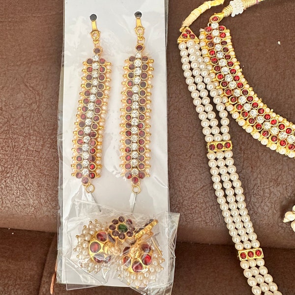 Bharatanatyam Dance Jewelry Mattilu | Ear Chain and Jumki | Bridal |Gift |Bharatanatyam |ClassicalDance Set| Matil and Jumki Set | Kuchipudi
