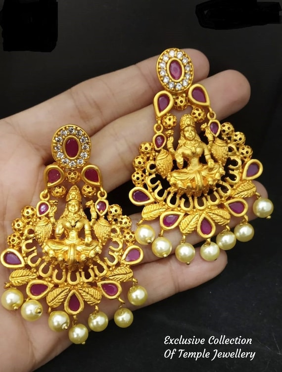 Buy Fida Gold Lakshmi Temple Stud Earring @ Best Price