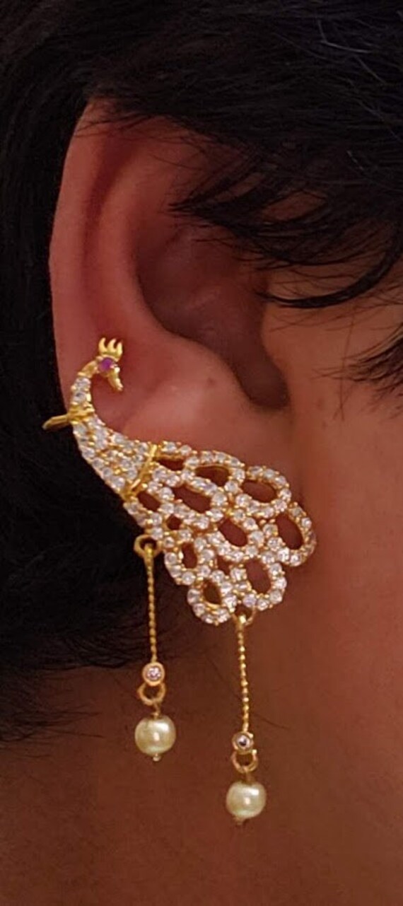 Peacock ear cuff sale