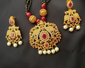 Mangalsutra | Black Beads | Pustelu | Minnu | Thaali | Thella | Indian Jewelry | Indian wedding Jewelry | Beaded necklace | Bridal Jewelry