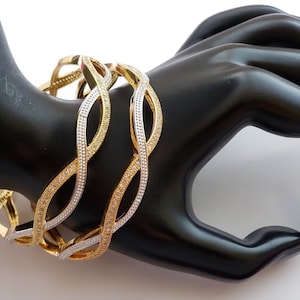 Gold & Silver AD Bangles |Indian Jewelry | Indian Wedding Jewelry |Dance | Bracelet | Chudiyan | Gift for Her | Stone Bangles |Only 2-4 Size