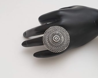 Oxidized Ring | German Silver Ring | Statement Ring | Jaipur Ring | Tribal | Adjustable | Indian Jewelry | Oxidised | Tribal | Boho | Gift