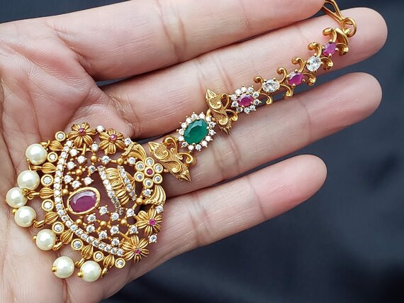 Maang Tikka South Indian Jewelry Temple Jewelry Indian Etsy