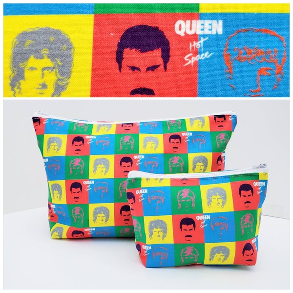 QUEEN BAND College Essentials, Toiletry Bag w/Matching Pouch, Cosmetic 2pc, Eco-Friendly Nostalgia Retro 2000's 1990's 1980's Novelty Band