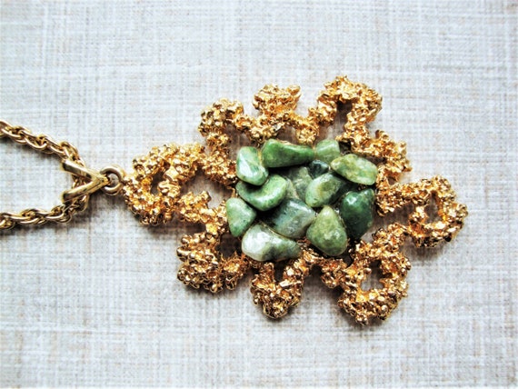 Exquisite Necklace, 1970s Aventurine Necklace, Mi… - image 3