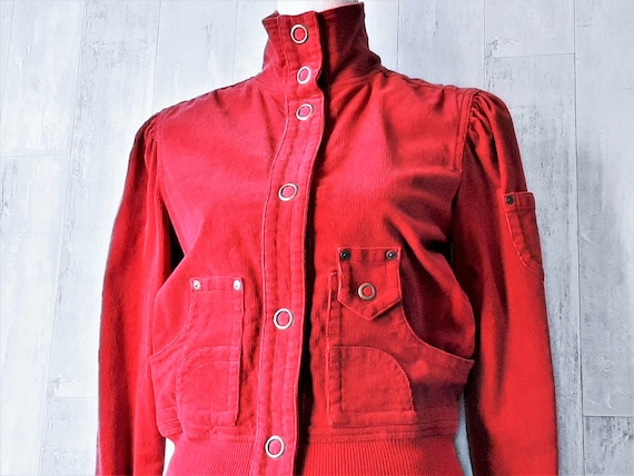 Red Corduroy Jacket, 1990s Women's Corduroy Jacket