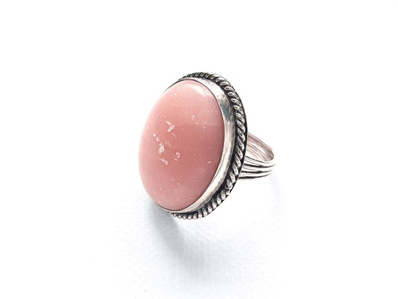 Pretty Rhodonite Statement Ring, 925 Rhodonite Ri… - image 1