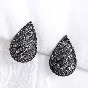 90s Tear Drop Earrings, Vtg Diamante Tear Drop Earring, 1990s Diamante Tear Drop Earrings, Unusual Vintage Clip ons, 90s Preloved Earrings