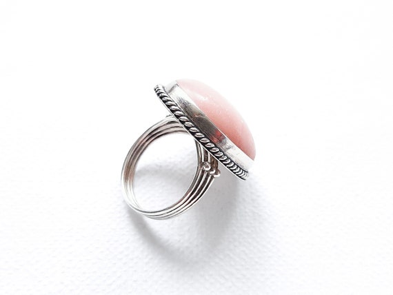 Pretty Rhodonite Statement Ring, 925 Rhodonite Ri… - image 2