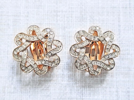 Vtg Nina Ricci Earrings, Ricci Diamante Earrings,