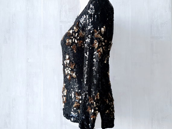 Stunning Sequin Top, Frank Usher Sequin Top, 1980… - image 3